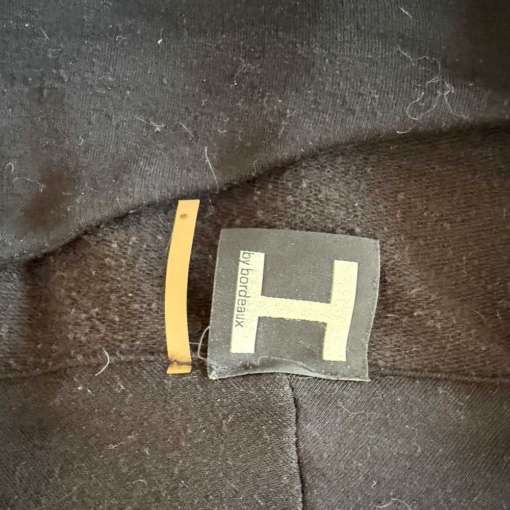 H by Bordeaux Black Drape Front Zip Jacket | Size Small | Modern & Chic Layer - Picture 3 of 3